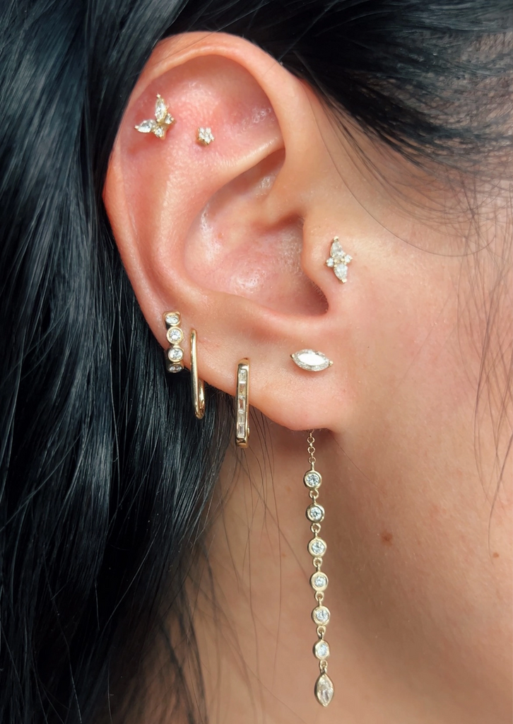 Butterfly Threaded Flat Back Earring