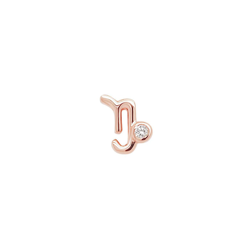 Capricorn Threaded Flat Back Earring | .50GM .01CT - Porter Lyons