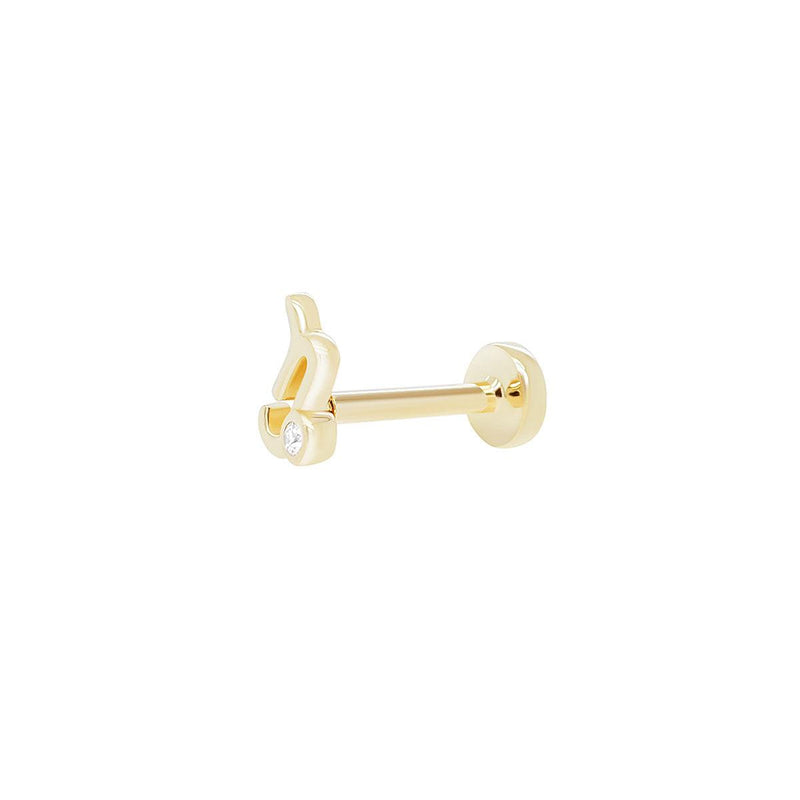 Capricorn Threaded Flat Back Earring | .50GM .01CT - Porter Lyons