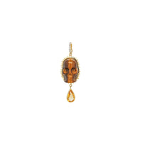Carved Skull Charm - Tiger's Eye