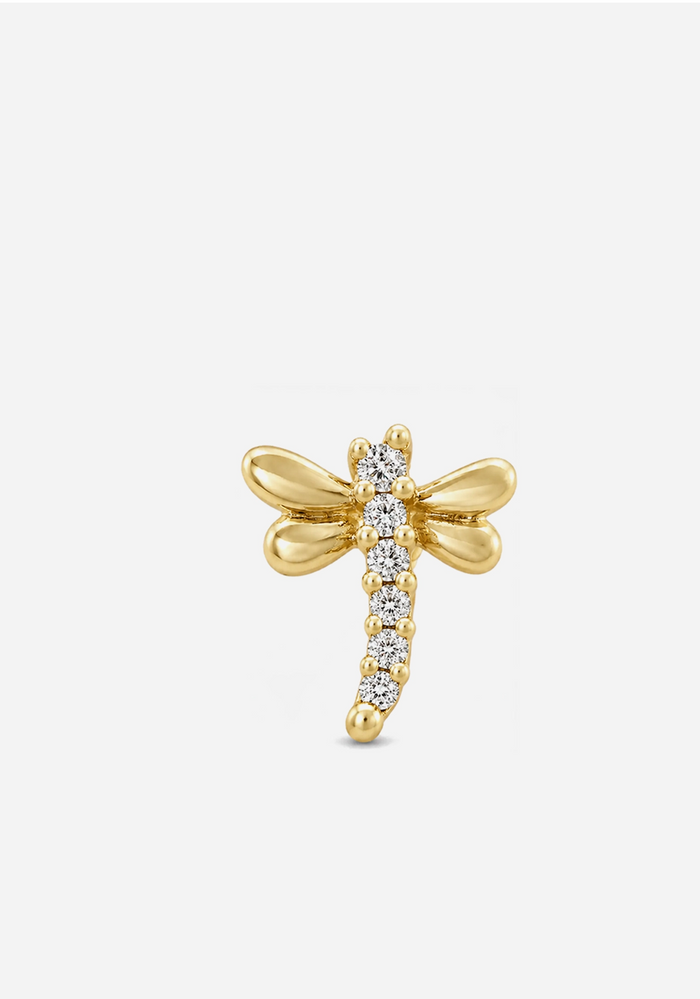 Dragonfly Threaded Flat Back Earring