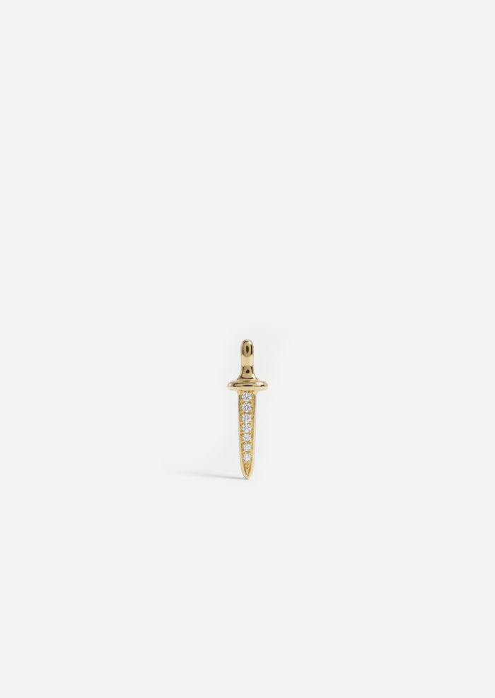 Diamond Sword Threaded Flat Back Earring