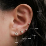 5mm Round Diamond Threaded Flat Back Earring | 0.45GMS 0.50CT | Single - Porter Lyons