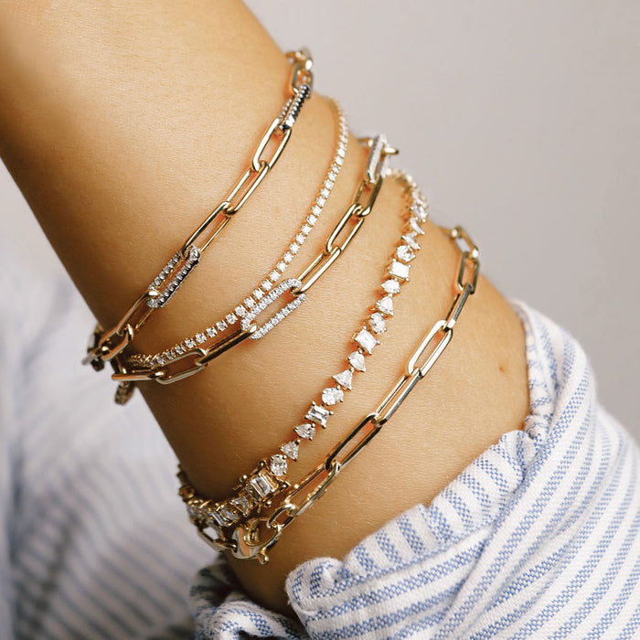 Diamond Staple Bracelet