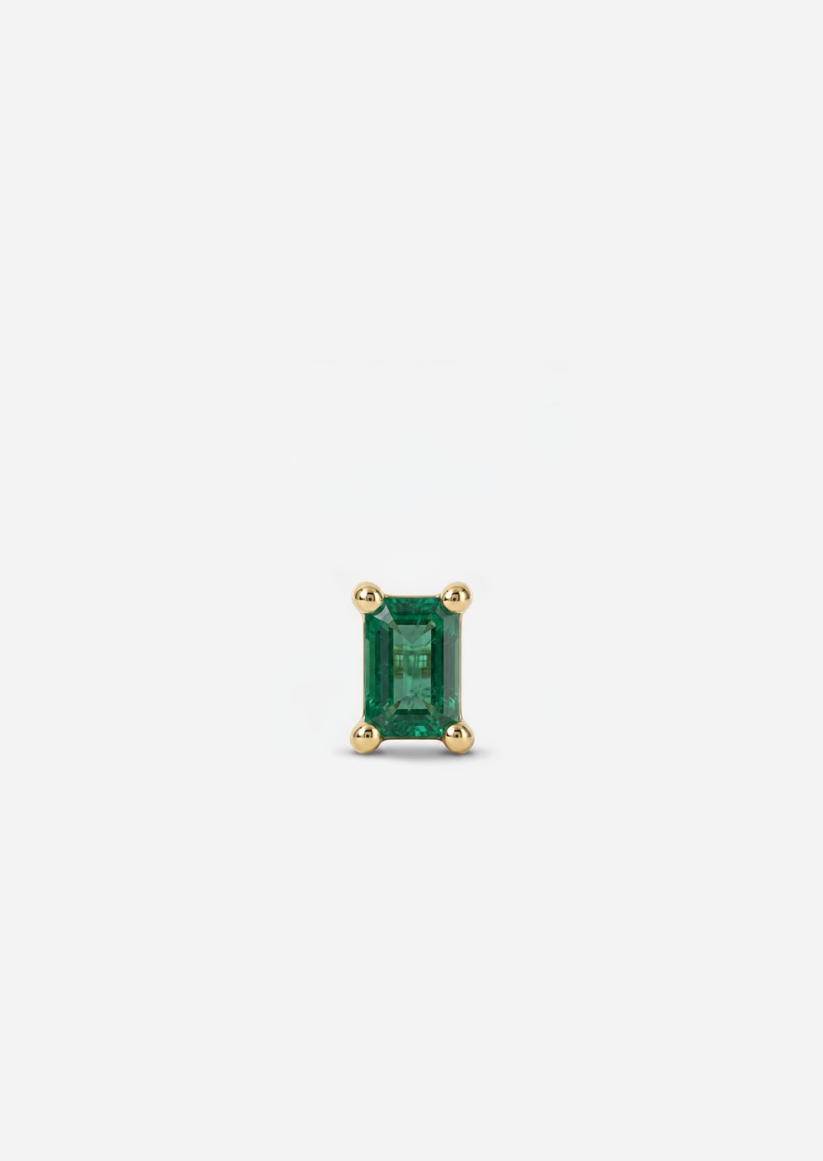 Mini Baguette Emerald Threaded Flat Back Earring