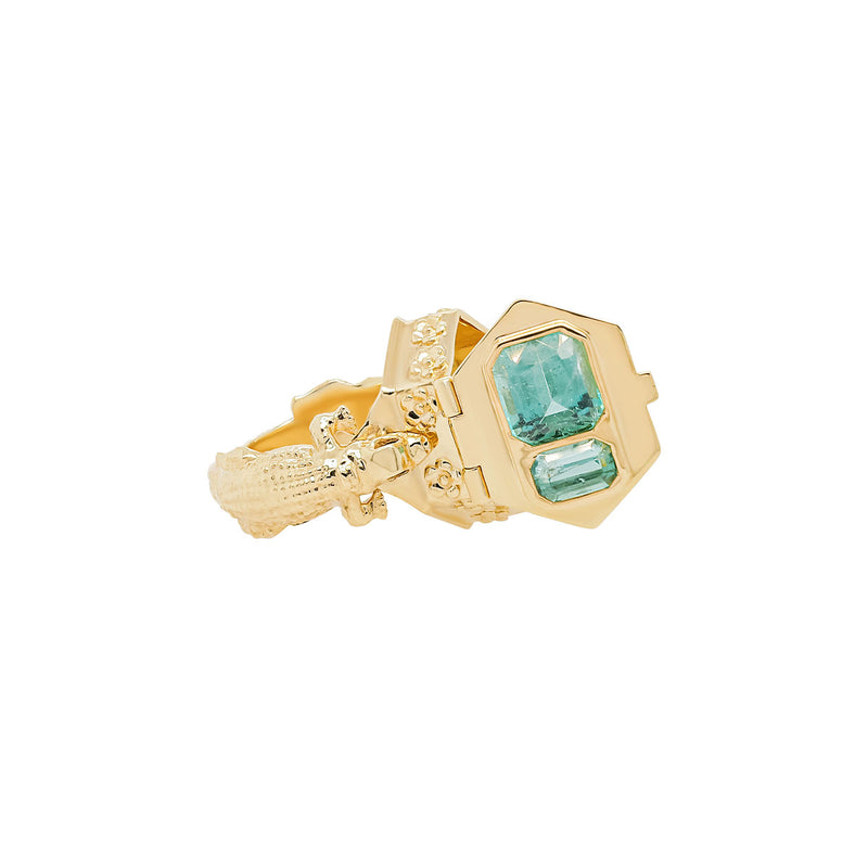 Funeral Ring | Double Tourmaline