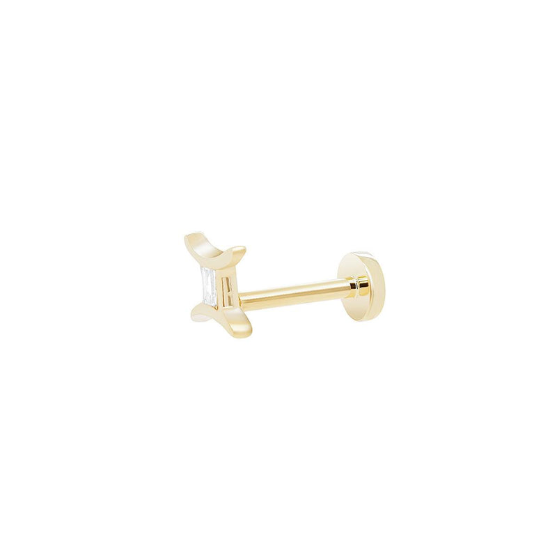 Gemini Threaded Flat Back Earring | .60GMS .02CT - Porter Lyons