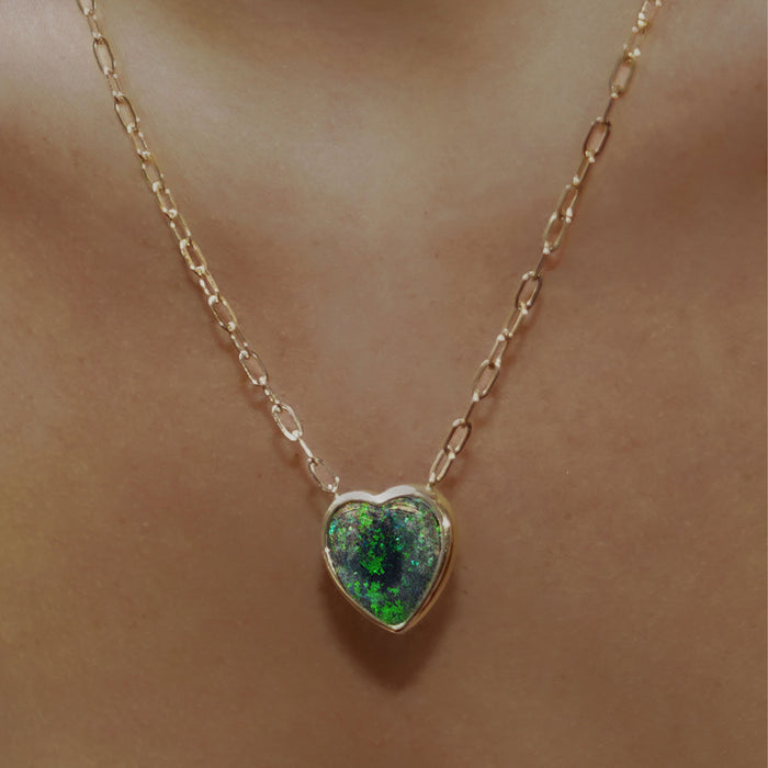 Matrix Opal Heart Necklace