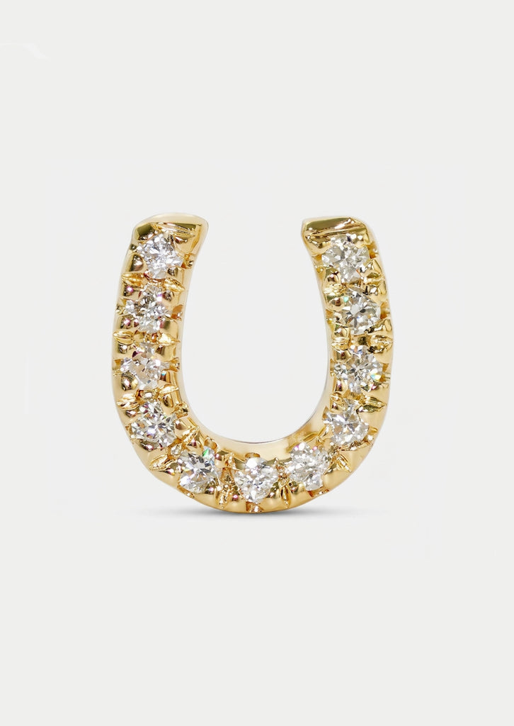 Horseshoe Threaded Flat Back Earring