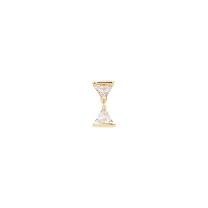 Hourglass Threaded Flat Back Earring | Single