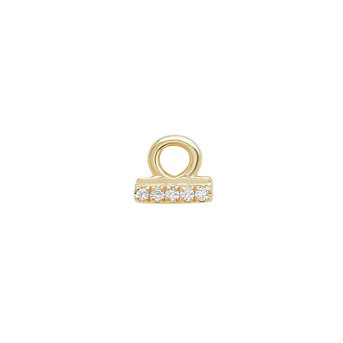 Libra Threaded Flat Back Earring | .60GMS .02CT - Porter Lyons