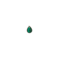 Ankh Inlay Threaded Flat Back Earring | Malachite | Single