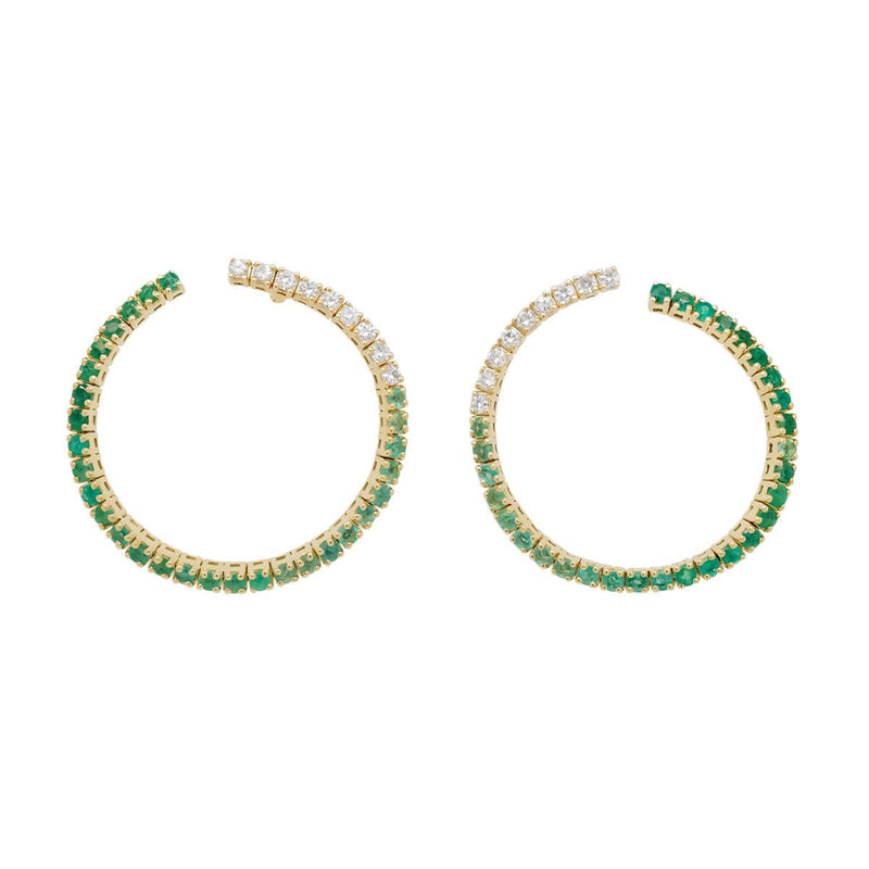 Mama Open Hoop Earrings | 5.30GMS 1.20CTW | Emerald - Porter Lyons