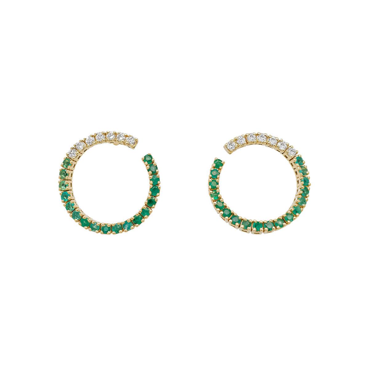 Mini Open Hoop Earrings | 4GMS 1TCW | Emerald - Porter Lyons