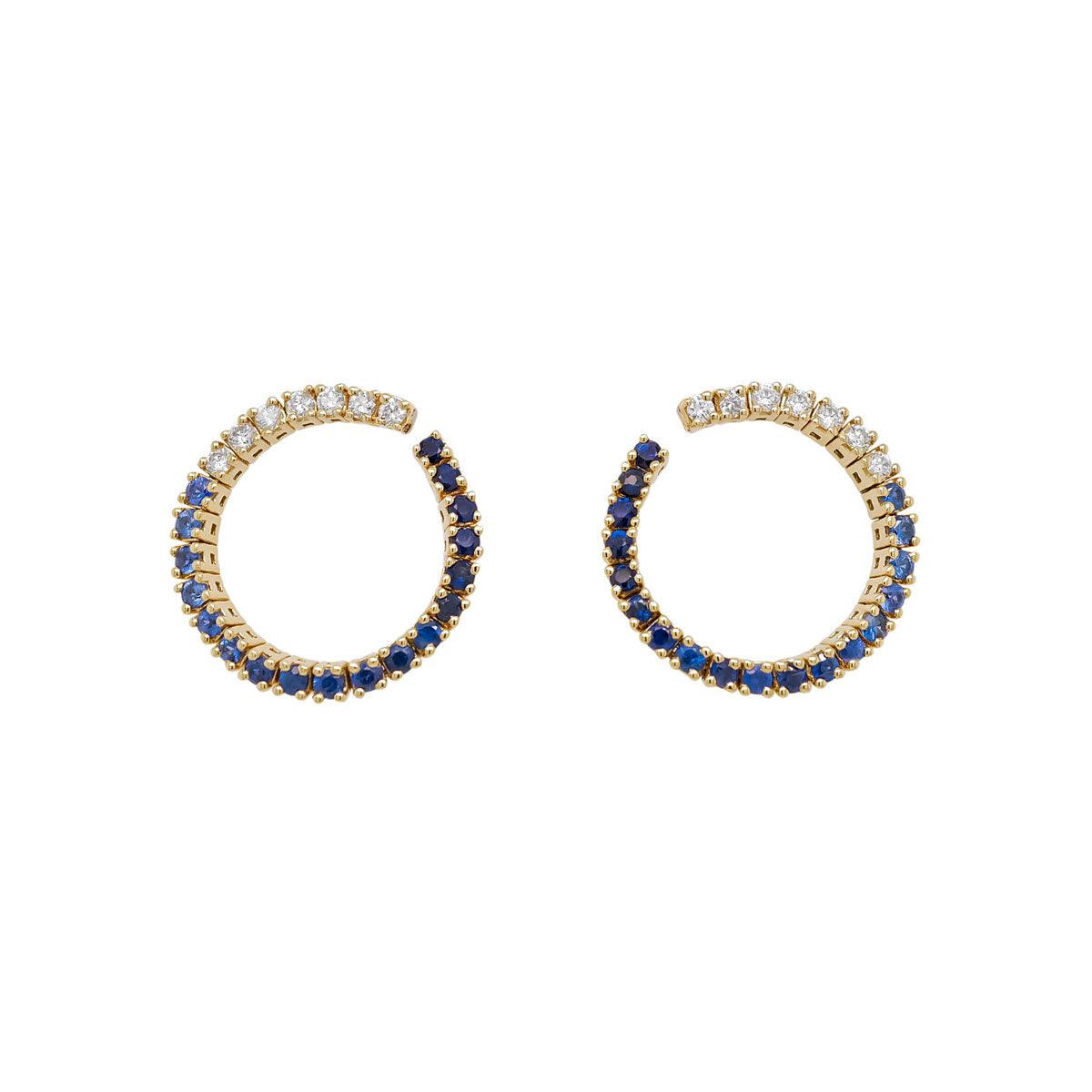 Mini Open Hoop Earrings | 5.0GMS 1.73CTW | Blue Sapphire - Porter Lyons