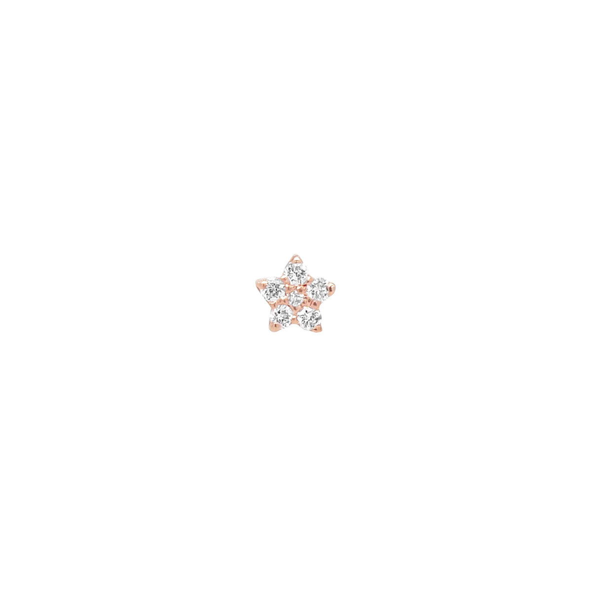 Mini Star Threaded Flat Back Earring | .25GMS .02CT | Single