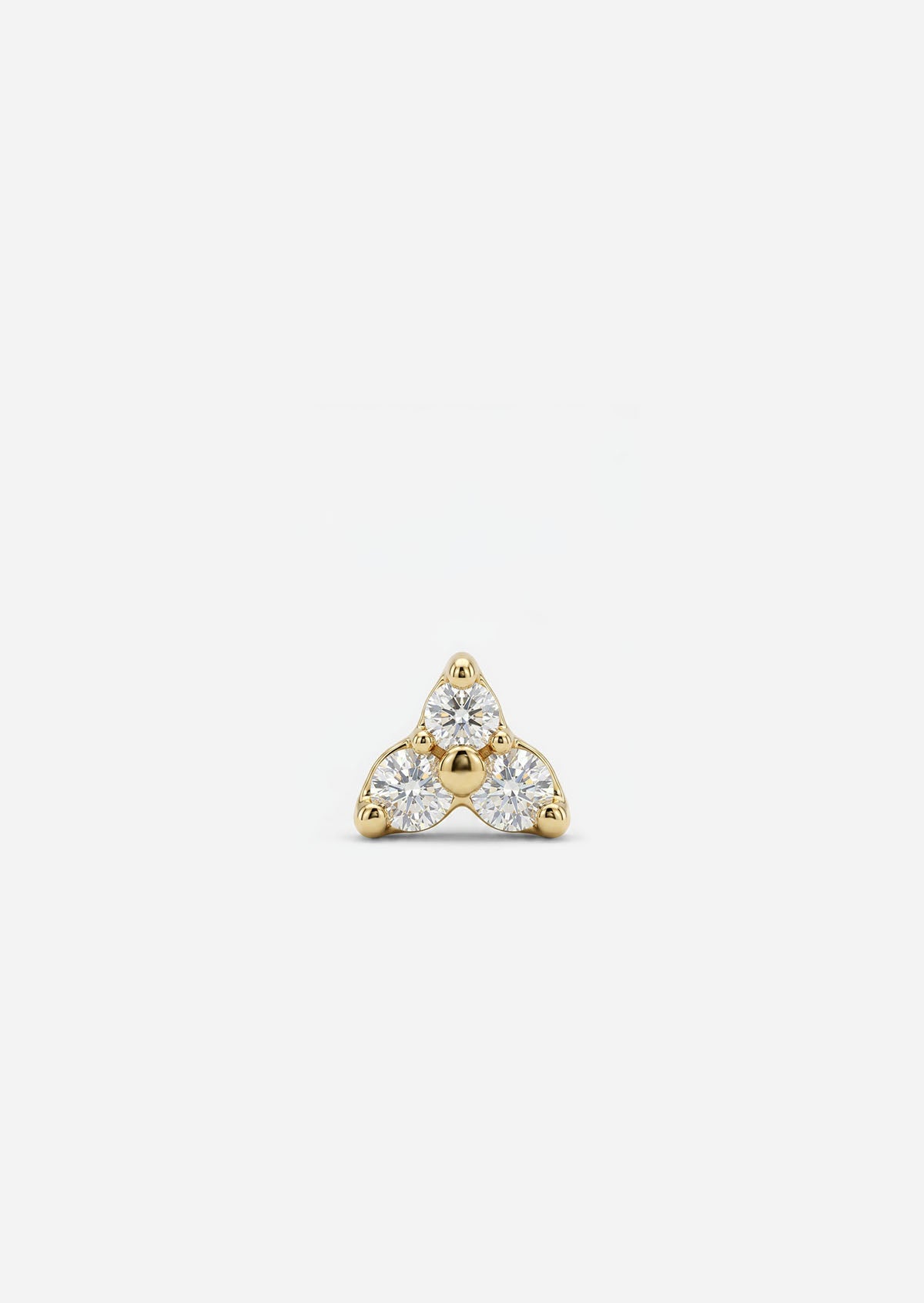 Mini Diamond Trio Threaded Flat Back Earring