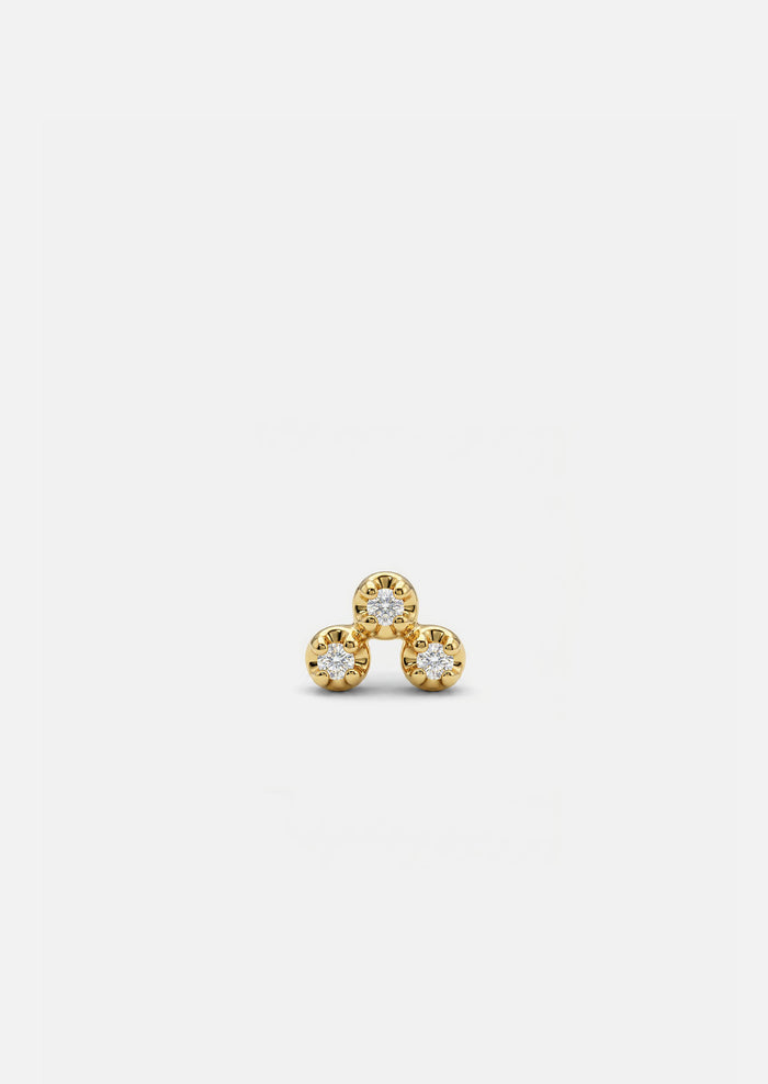 Mini Diamond Cluster Threaded Flat Back Earring