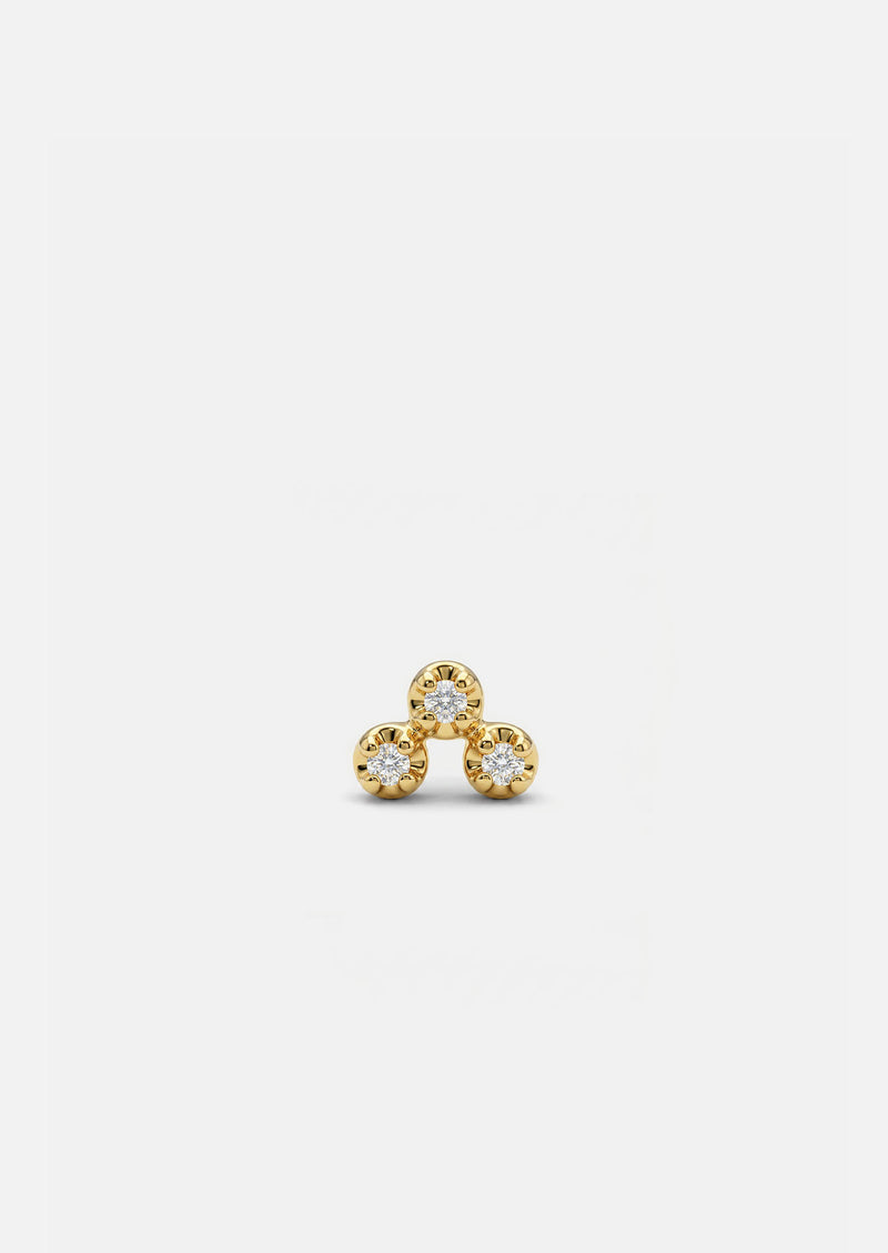 Mini Diamond Cluster Threaded Flat Back Earring