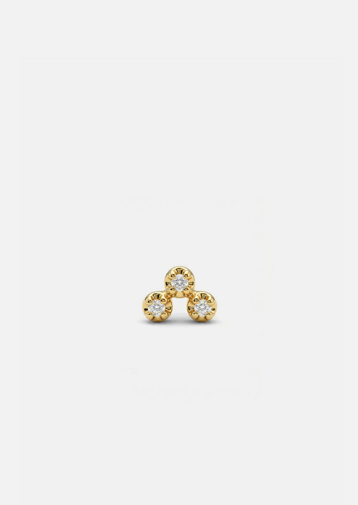Mini Diamond Cluster Threaded Flat Back Earring