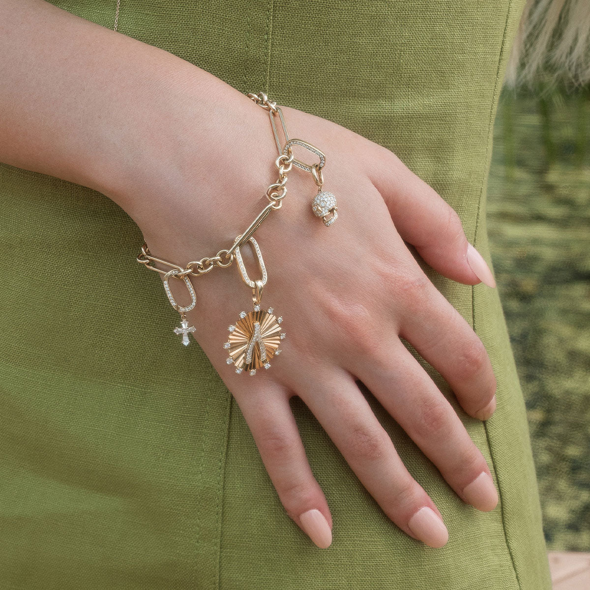 Wishbone Medallion Charm