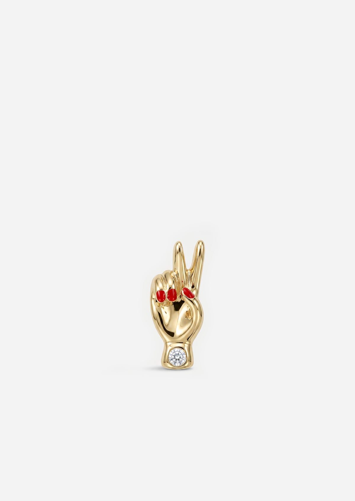 Peace Hand Threaded Flat Back Earring