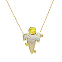 Shark Bite Necklace | Yellow Sapphire