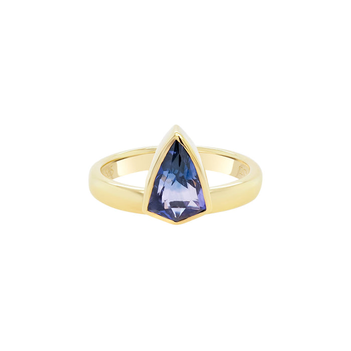 Shield Cornflower Blue Sapphire Ring (Unheated) | 3.00GMS 2.03CTS