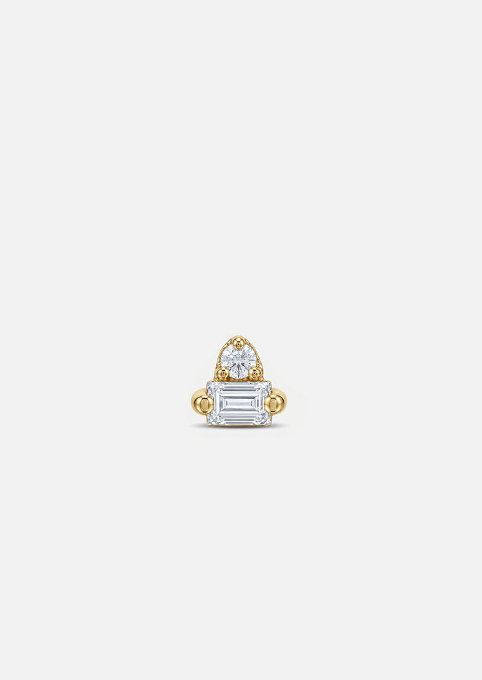 Trillion Duo Diamond Threaded Flat Back Earring