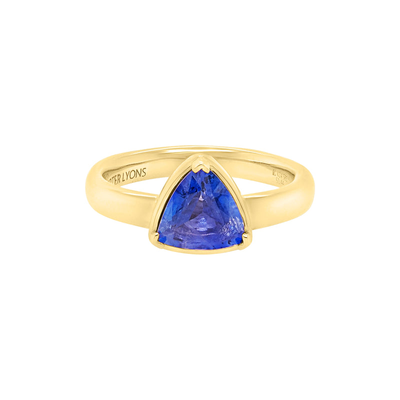 Trillion Cornflower Blue Sapphire Ring