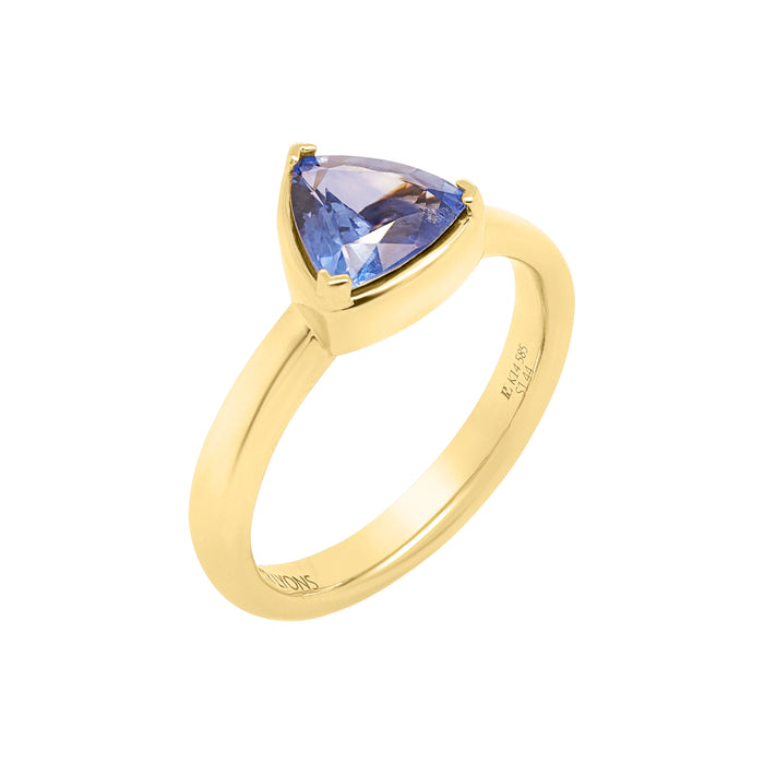 Trillion Cornflower Blue Sapphire Ring