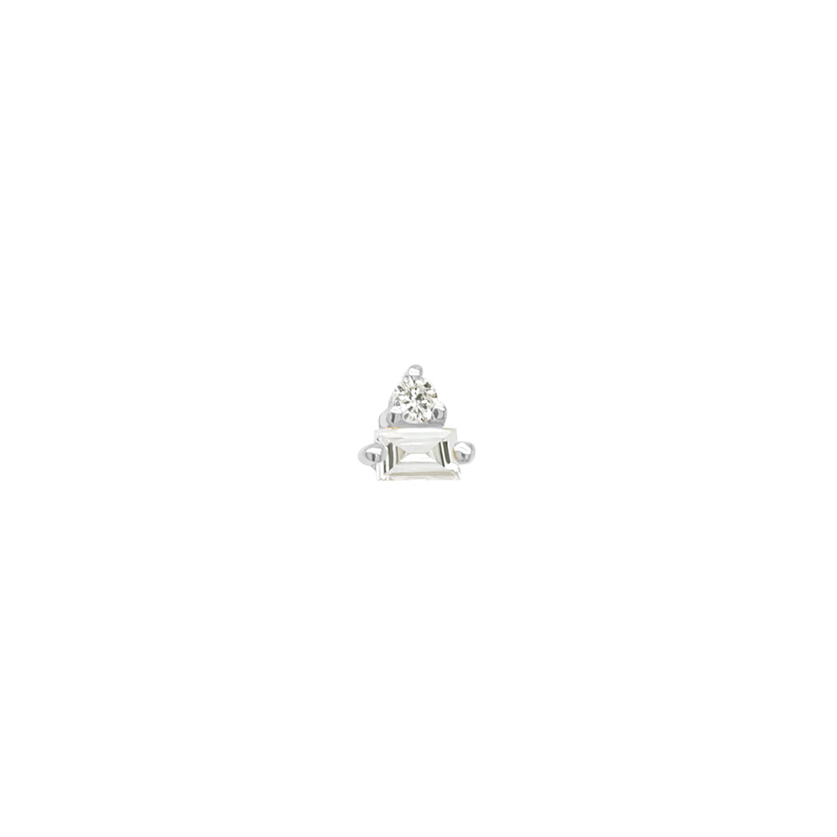 Trillion Duo Diamond Threaded Flat Back Earring | 0.25GMS 0.03CTW | Single