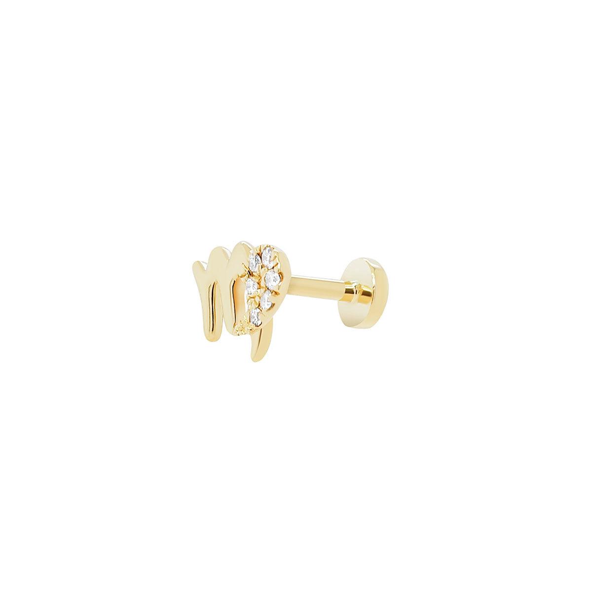 Virgo Threaded Flat Back Earring | .70GM .04CT - Porter Lyons