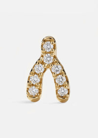 Wishbone Threaded Flat Back Earring | Single