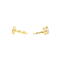 3mm Round Diamond Threaded Flat Back Earring | .56GMS .2CT | Single - Porter Lyons