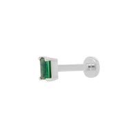 Mini Baguette Emerald Threaded Flat Back Earring | .5GMS .10CT | Single - Porter Lyons