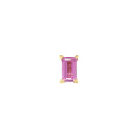 Mini Baguette Pink Sapphire Threaded Flat Back Earring | .5GMS .10CT | Single - Porter Lyons