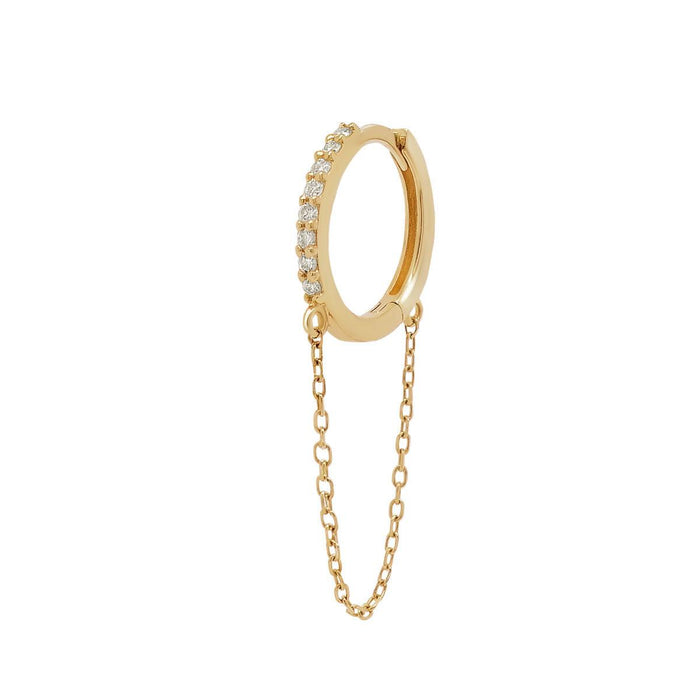 Diamond Chain Huggie Hoop | .45GMS .05CT | Single - Porter Lyons