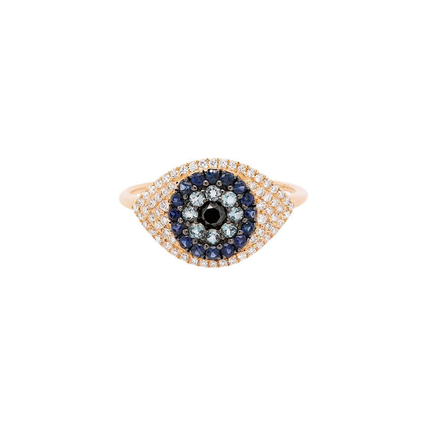 Evil Eye Protector Ring | 2.63GMS .41CT | Sapphire & Topaz