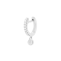 Medium Diamond Drop Huggie Hoop | .85GMS .1CT | Single - Porter Lyons