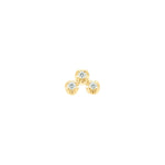Mini Diamond Cluster Threaded Flat Back Earring | .5GMS .02CT | Single - Porter Lyons