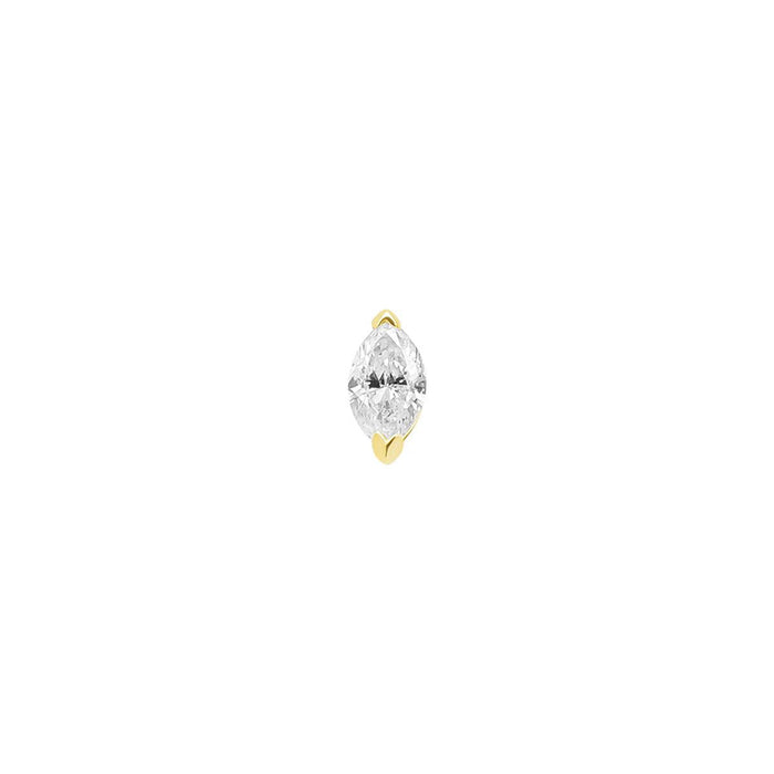 Mini Marquise Diamond Threaded Flat Back Earring | .58GMS .2CT | Single - Porter Lyons