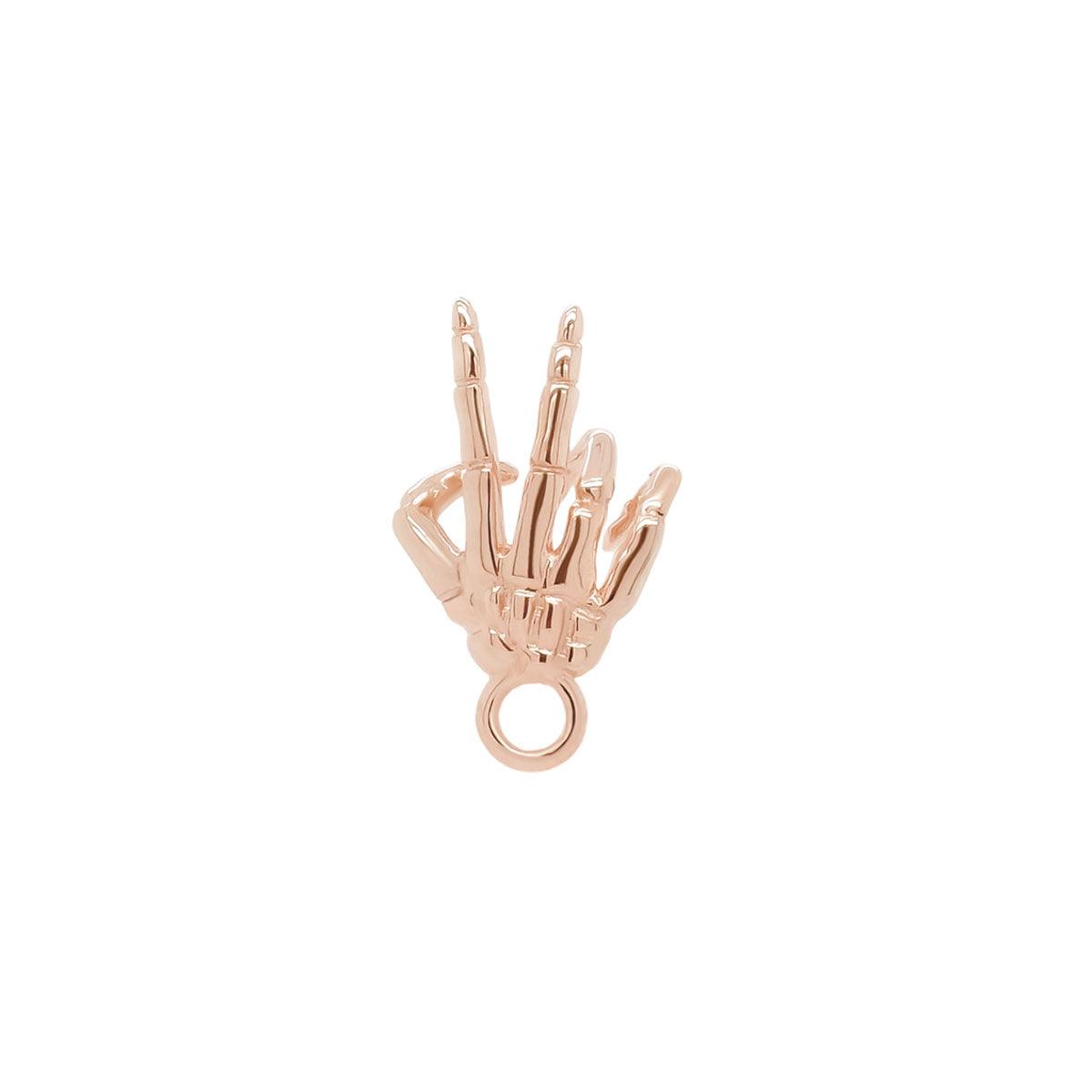 Peace Sign Skeleton Hand Charm | 0.4GMS - Porter Lyons