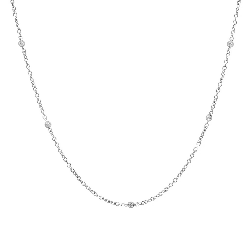 Sacred 5 Diamond Station Necklace | 1.40GMS .10CT - Porter Lyons