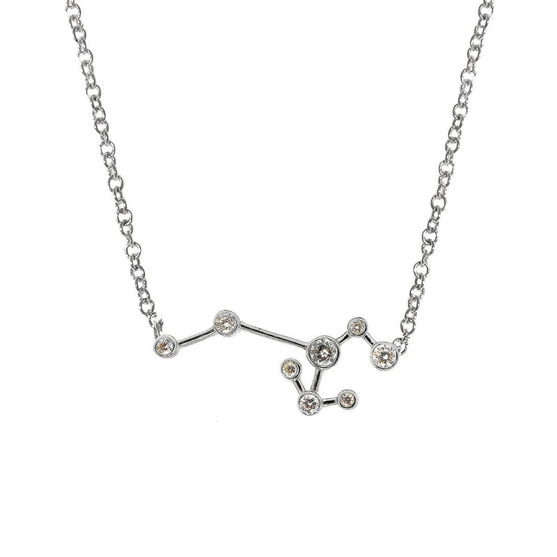 14K White Gold Sagittarius Constellation Necklace