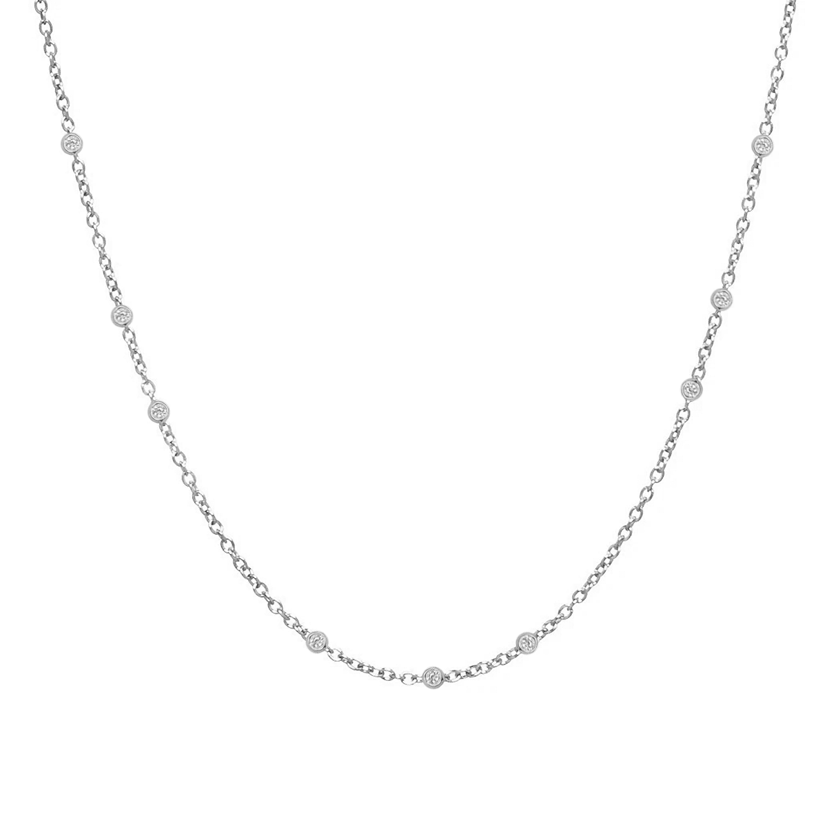 Scattered Bezel Set Diamond Necklace | 1.60GMS .25CT - Porter Lyons