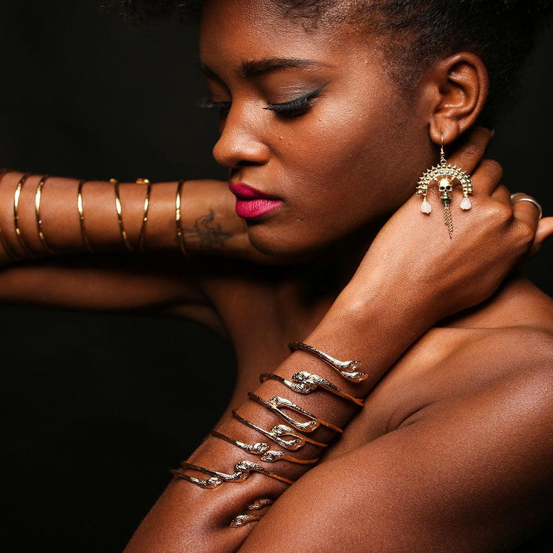 Snake Rada Bracelets with Baron Samedi Earrings