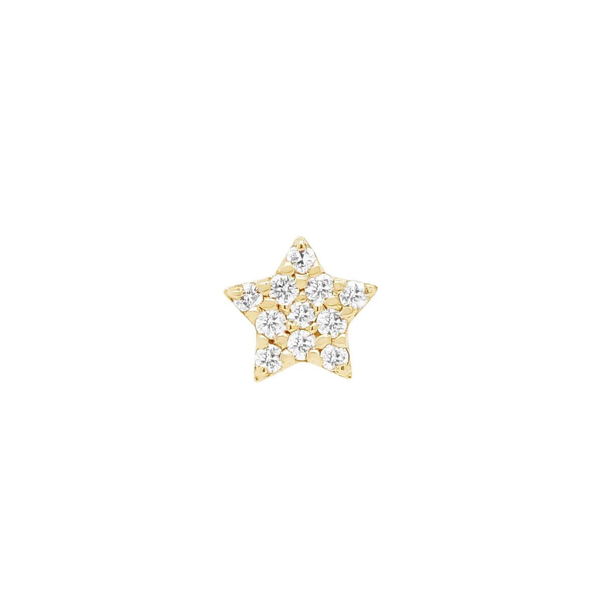 Star Threaded Flat Back Earring | .3GMS .04CT | Single - Porter Lyons