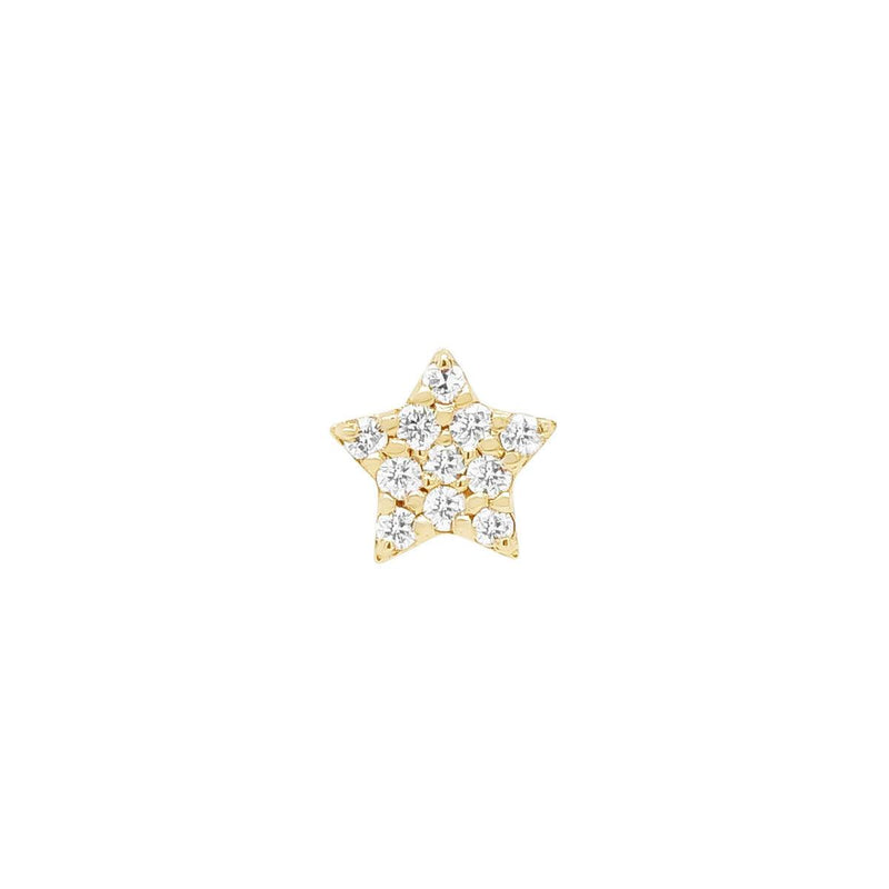 Star Threaded Flat Back Earring | .3GMS .04CT | Single - Porter Lyons