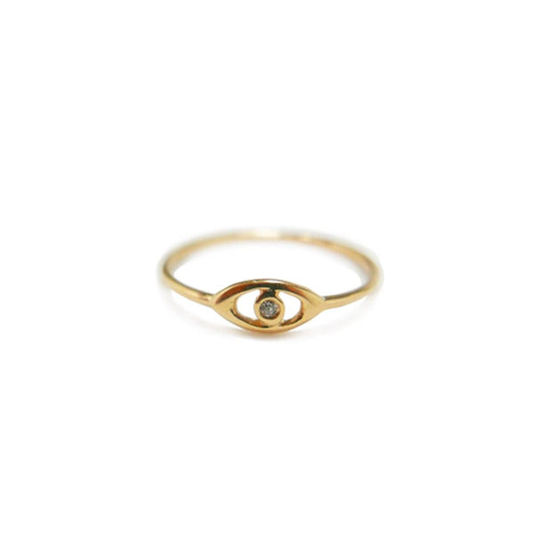 Mini Evil Eye Pinky Ring | .5GMS .01CT